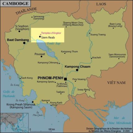 Carte du Cambodge Siem Reap