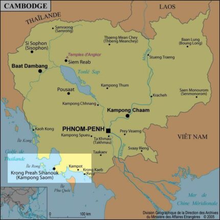 Camboge carte Kampot