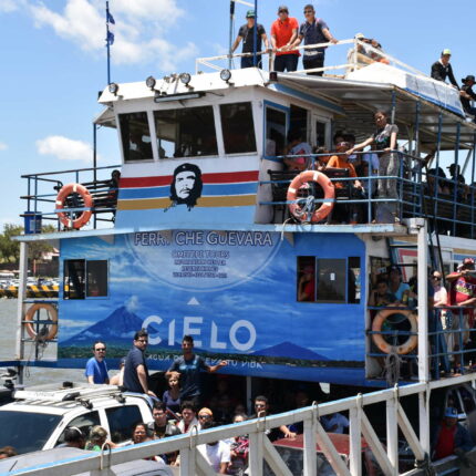 Nicragua, Ometepe, bateau avec l'effigie du Ché